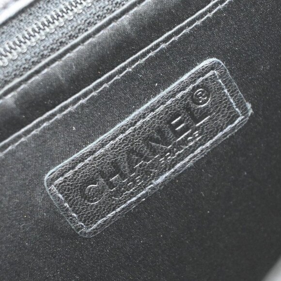 CHANEL CC Logo New Travel Line Chain Shoulder Bag Canvas Leather Black 310RP04 - Picture 11 of 16